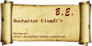 Buchalter Elemér névjegykártya